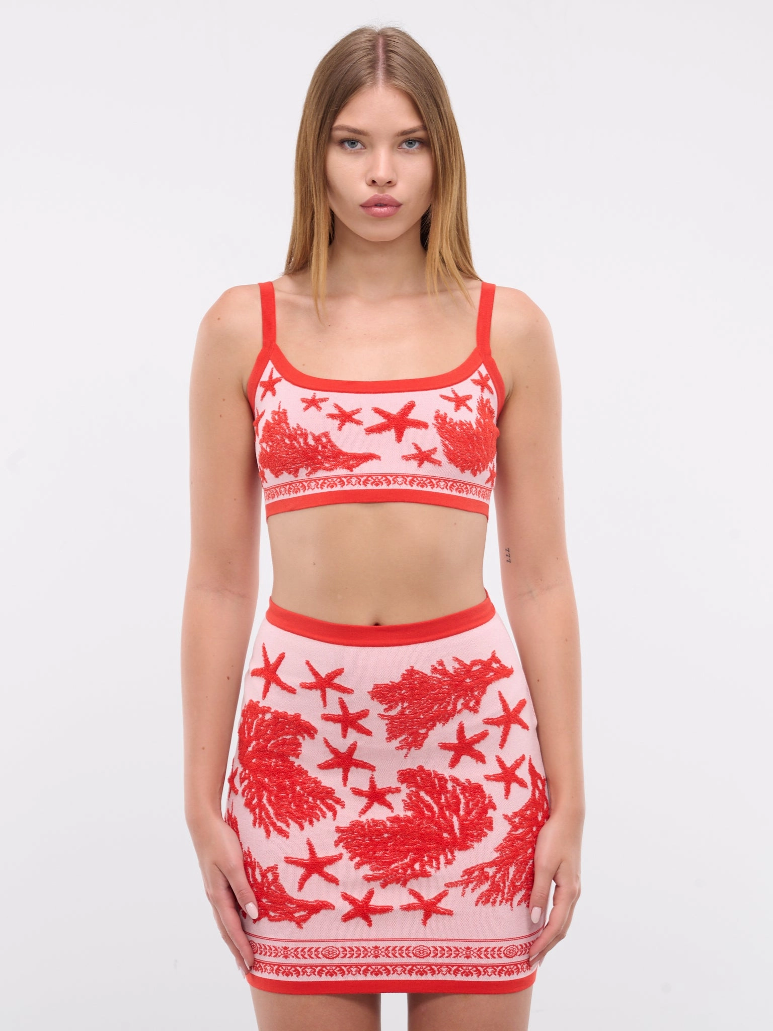 Barocco Sea Knit Crop Top (1015767-1A11060-1PT20-DUSTY-RO)
