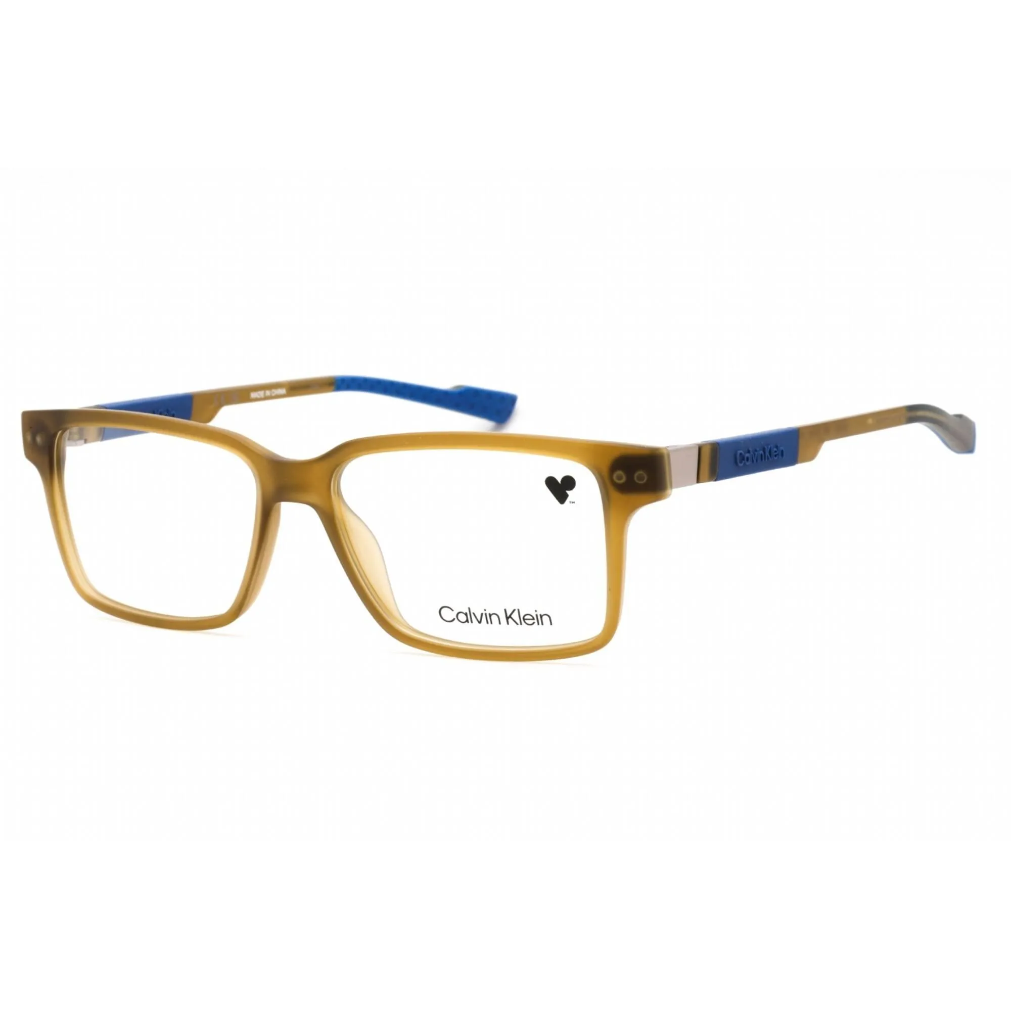 Calvin Klein Men's Eyeglasses - Sand Plastic Full Rim Rectangular Frame | CK23550 208 Calvin Klein Eyeglasses