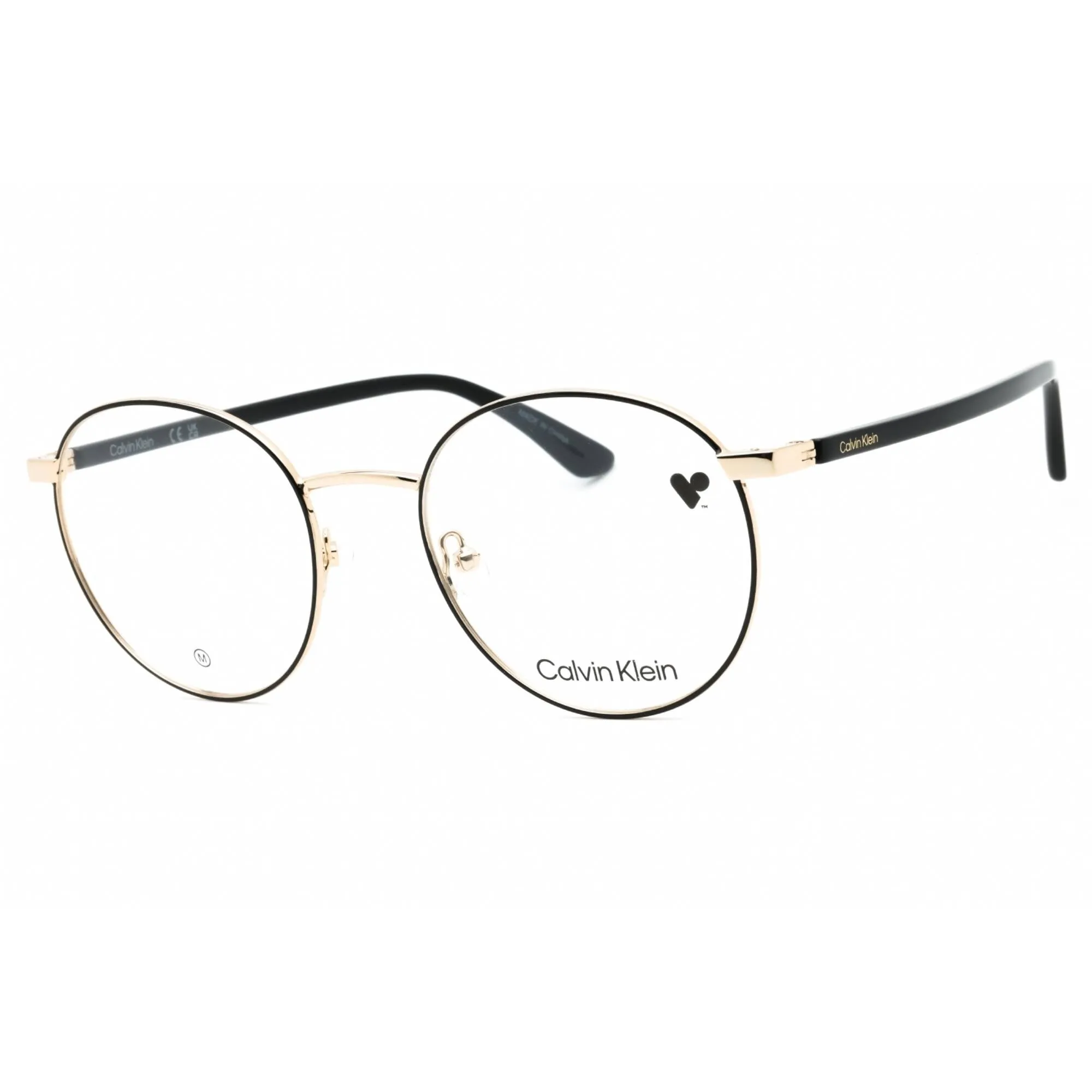 Calvin Klein Unisex Eyeglasses - Black Metal Round Shape Full Rim Frame | CK23106 001 Calvin Klein Eyeglasses
