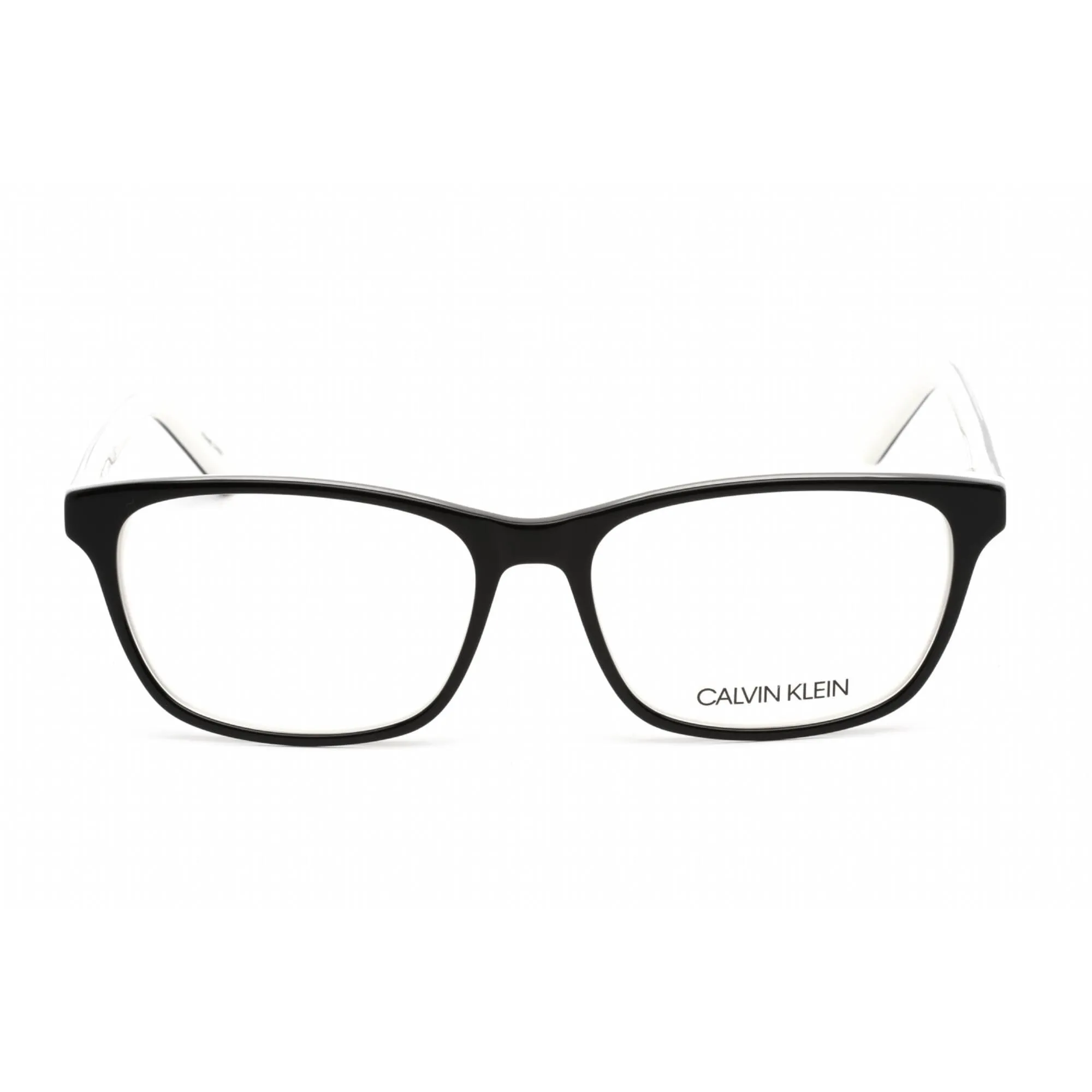 Calvin Klein Unisex Eyeglasses - Black/White Acetate Rectangular Frame | CK18515 002 Calvin Klein Eyeglasses