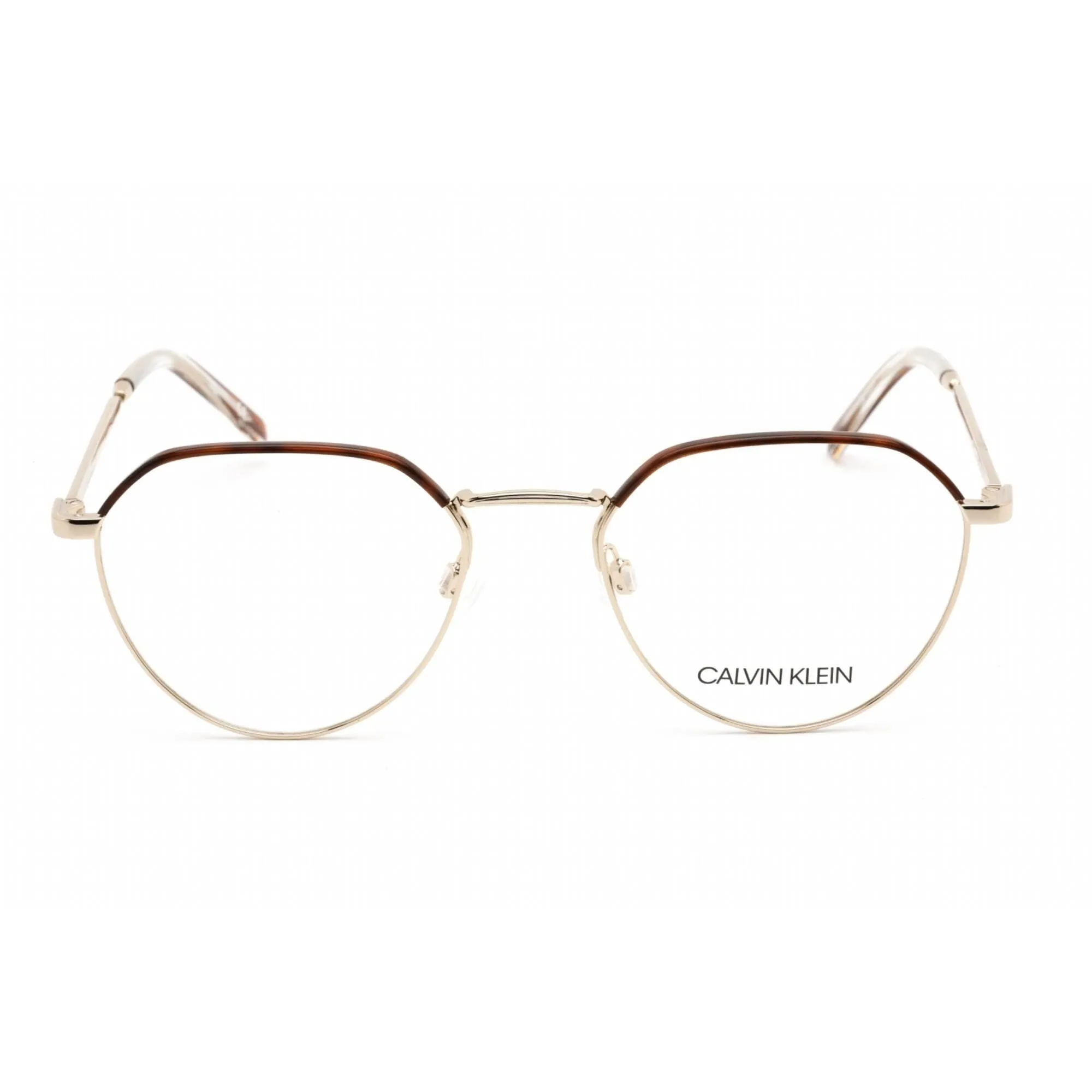 Calvin Klein Unisex Eyeglasses - Gold/Honey Tortoise Metal Round Frame | CK20127 717 Calvin Klein Eyeglasses