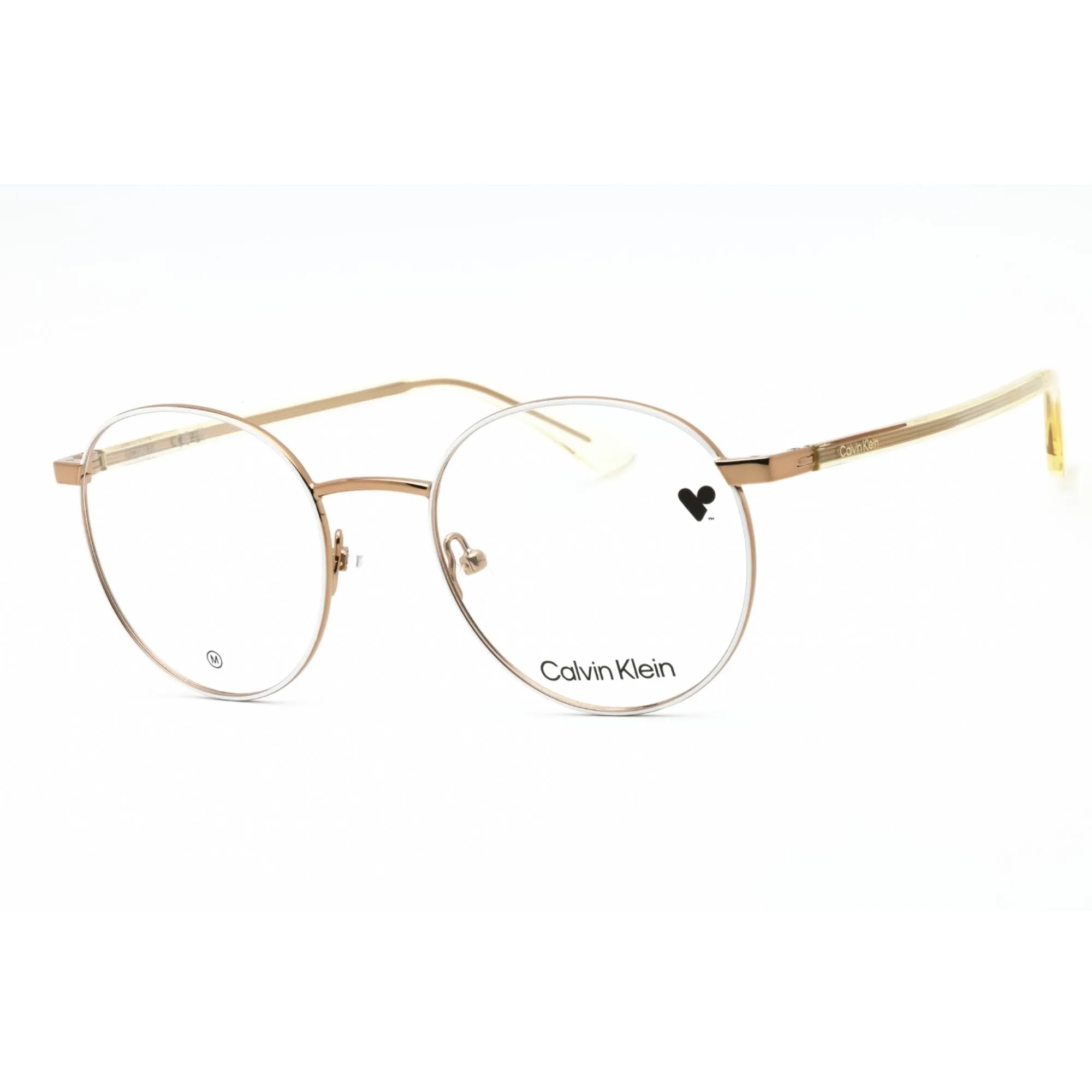 Calvin Klein Unisex Eyeglasses - White Metal Round Shape Full Rim Frame | CK23106 108 Calvin Klein Eyeglasses