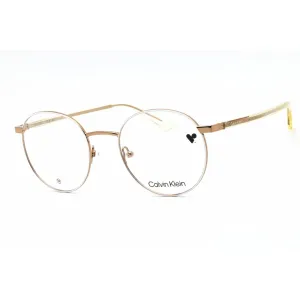 Calvin Klein Unisex Eyeglasses - White Metal Round Shape Full Rim Frame | CK23106 108 Calvin Klein Eyeglasses