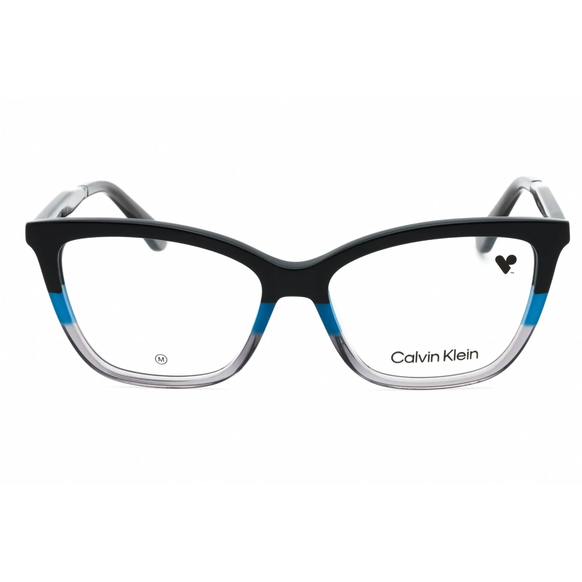 Calvin Klein Women's Eyeglasses - Black/Blue/Grey Cat Eye Full Rim Frame | CK23545 007 Calvin Klein Eyeglasses