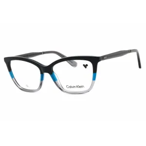 Calvin Klein Women's Eyeglasses - Black/Blue/Grey Cat Eye Full Rim Frame | CK23545 007 Calvin Klein Eyeglasses