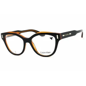 Calvin Klein Women's Eyeglasses - Black/Brown Acetate Cat Eye Full Rim | CK23541 008 Calvin Klein Eyeglasses