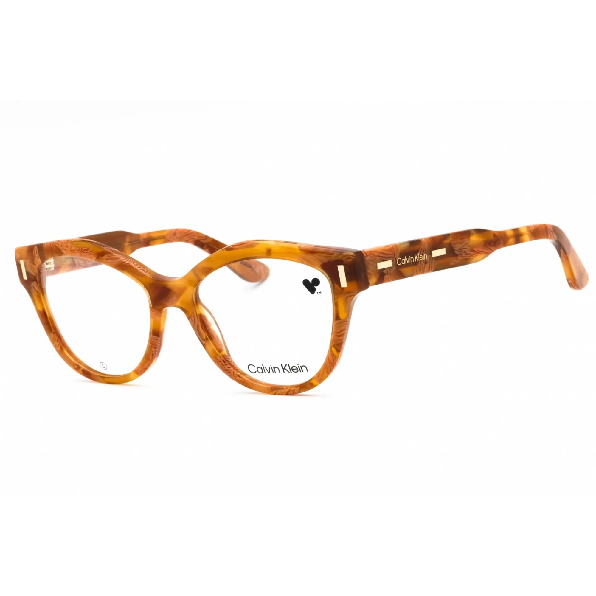 Calvin Klein Women's Eyeglasses - Caramel Havana Acetate Cat Eye Frame | CK23541 263 Calvin Klein Eyeglasses