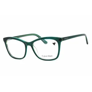 Calvin Klein Women's Eyeglasses - Crystal Emerald/Lime Cat Eye Frame | CK19529 361 Calvin Klein Eyeglasses