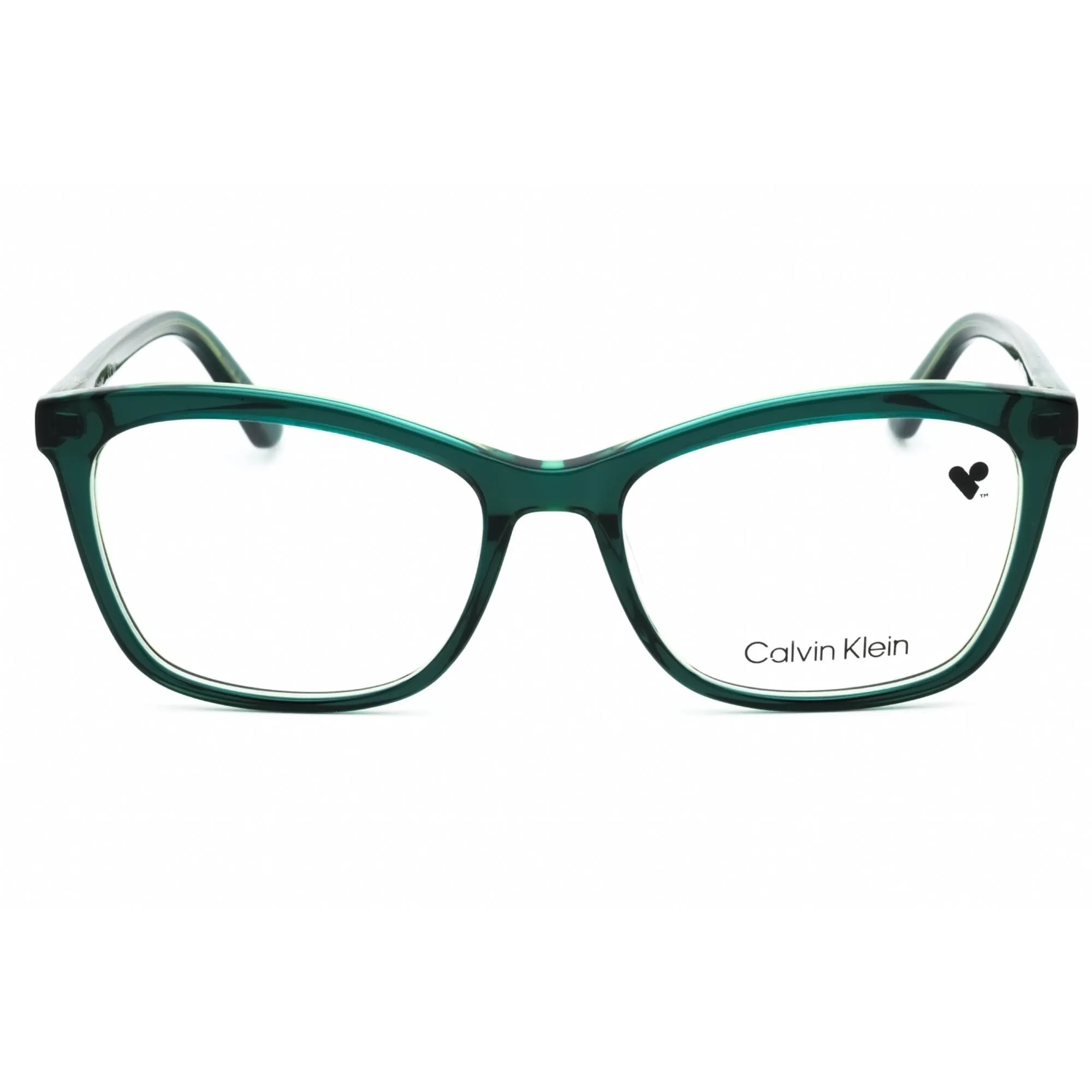 Calvin Klein Women's Eyeglasses - Crystal Emerald/Lime Cat Eye Frame | CK19529 361 Calvin Klein Eyeglasses