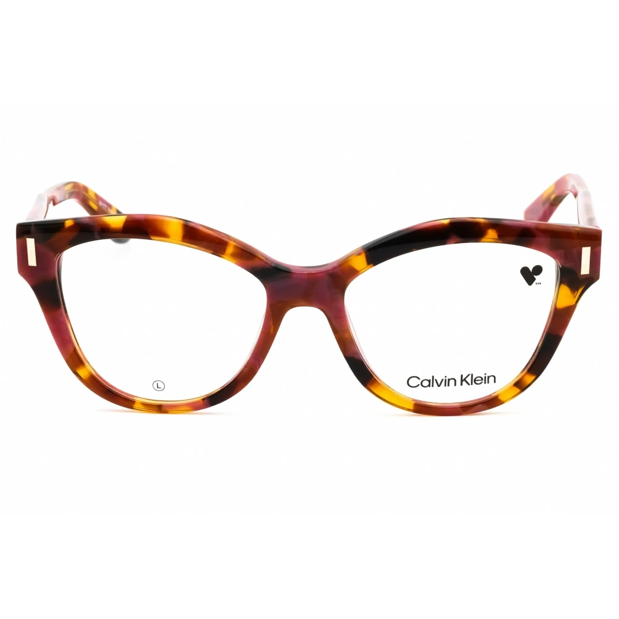 Calvin Klein Women's Eyeglasses - Rose Havana Acetate Cat Eye Full Rim | CK23541 663 Calvin Klein Eyeglasses