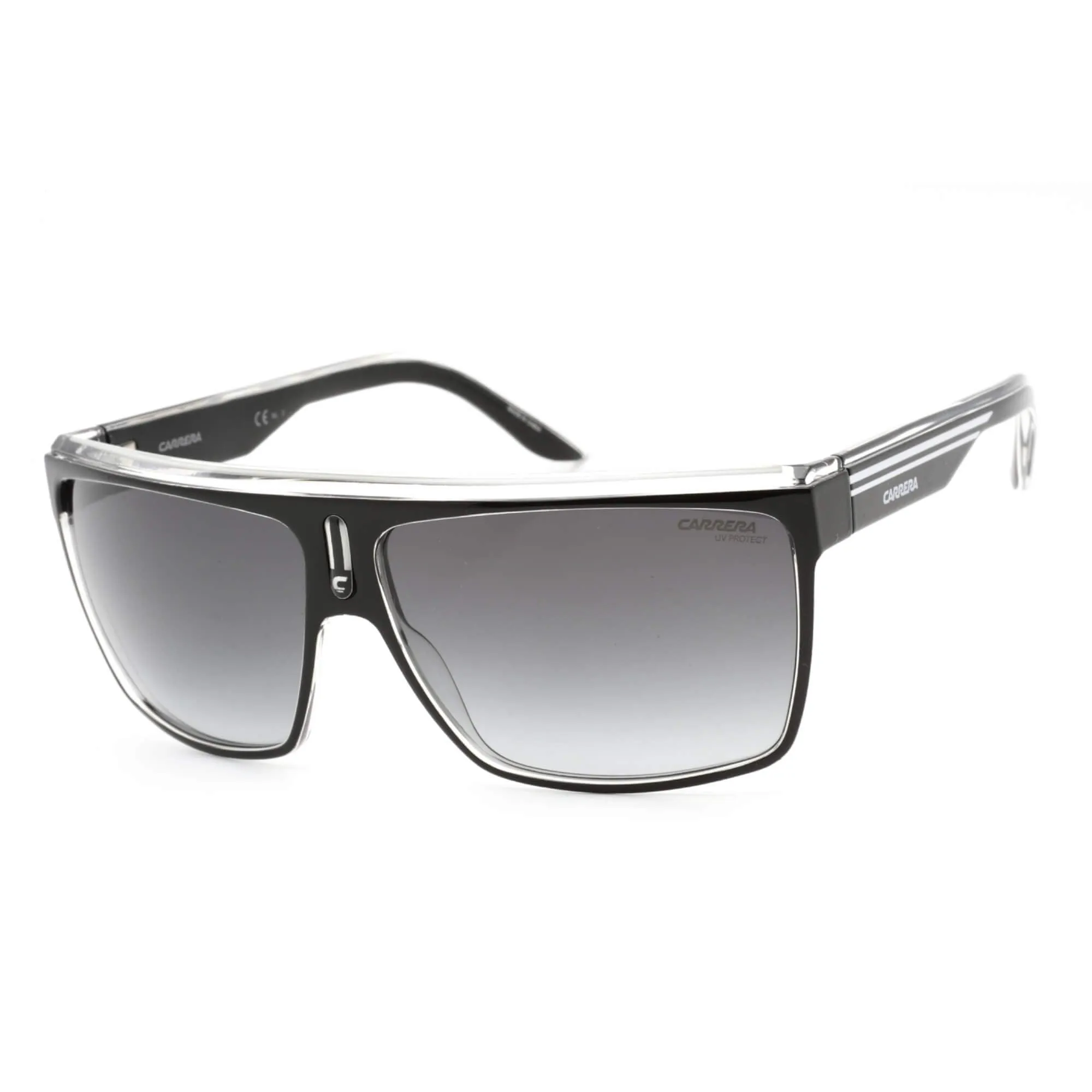 Carrera Men's Sunglasses - Black White Frame Grey Shaded Lens | CARRERA 22/S 080S 9O Carrera Sunglasses