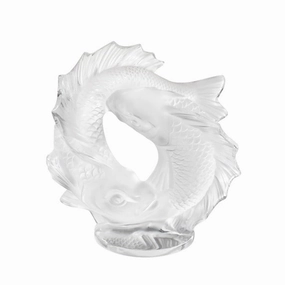 Lalique Double Fish Small Sculpture - Clear Crystal 10672800