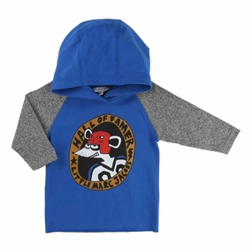 Little Marc Jacobs Mouse Hockey Longsleeve Blue Hooded Top