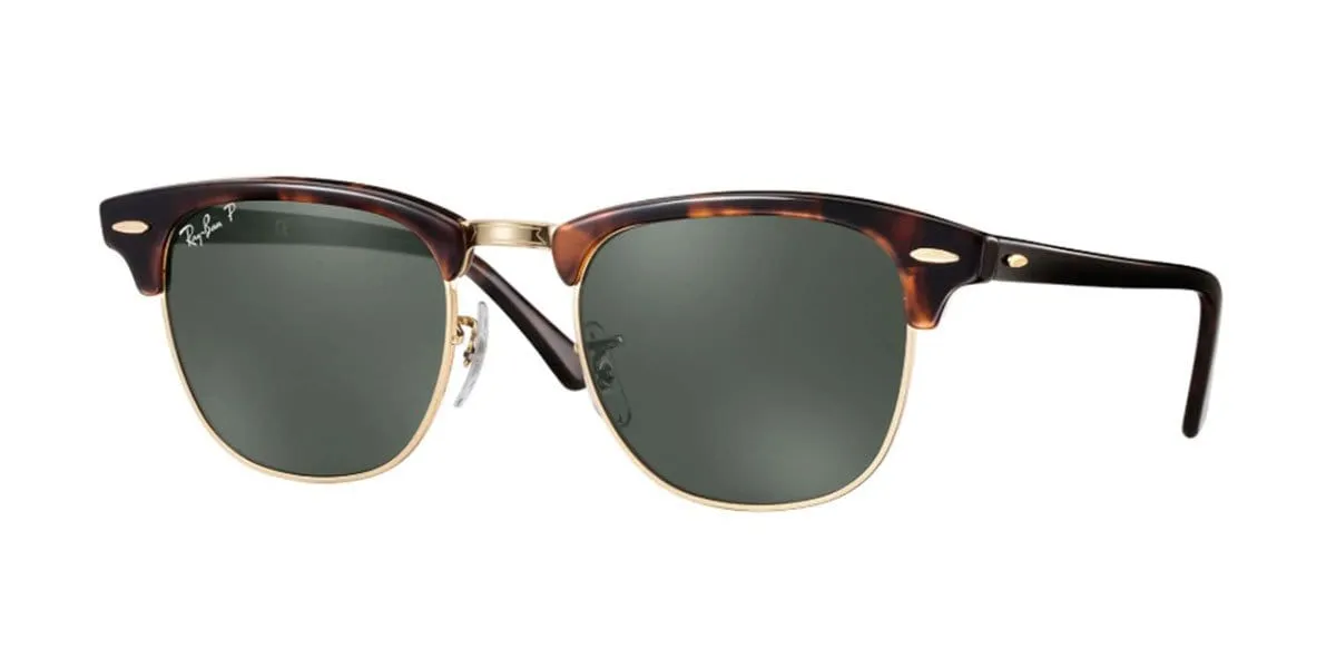RB3016 990/58 [51] clubmaster tortoise/gold g15 polarised