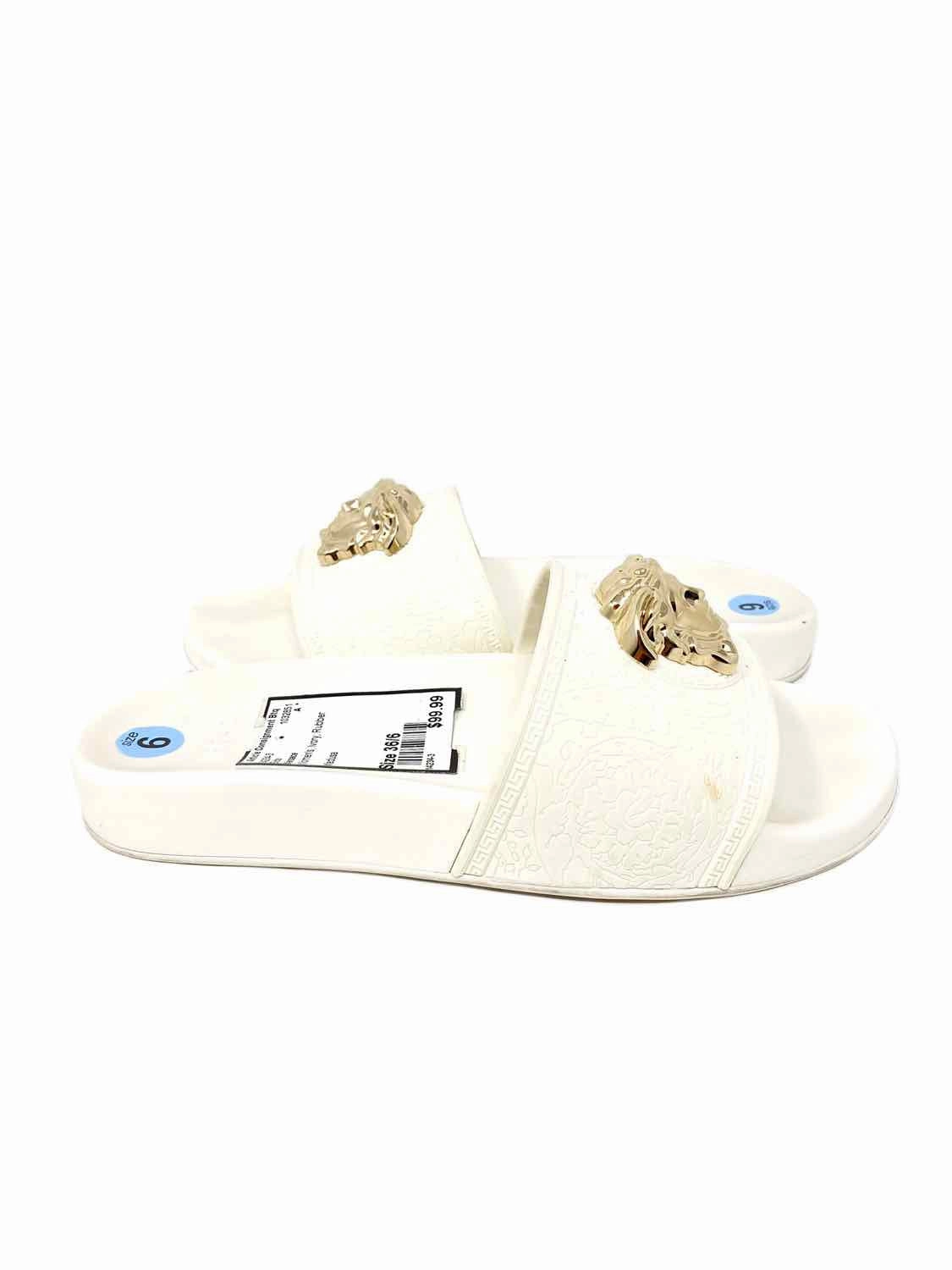Versace Women's Ivory Rubber Medusa Size 36/6 Slide